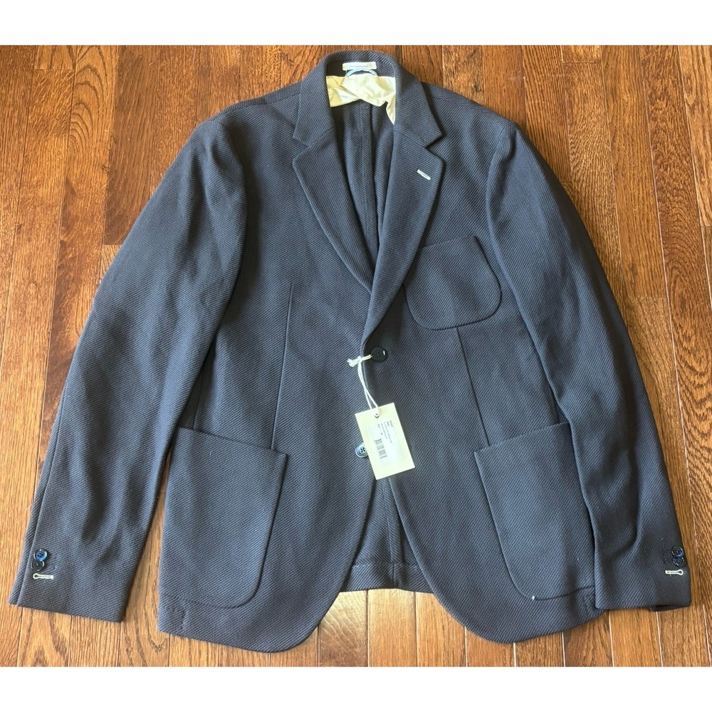 NWT Gant Rugger Unconstructed Thick Navy Blue Cotton Blazer Jacket 38‎